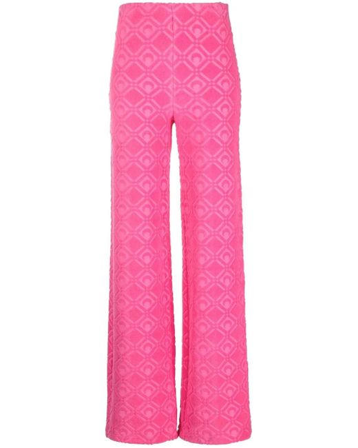 MARINE SERRE Flared Broek in het Pink