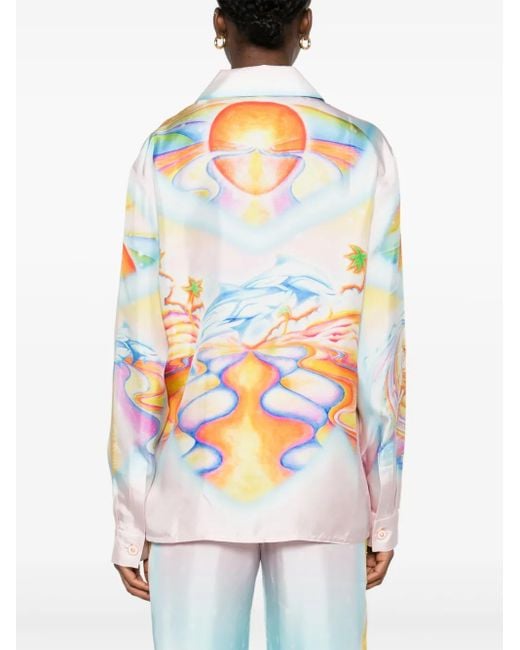 Casablanca Psychedelic Nirvana Blouse in het White