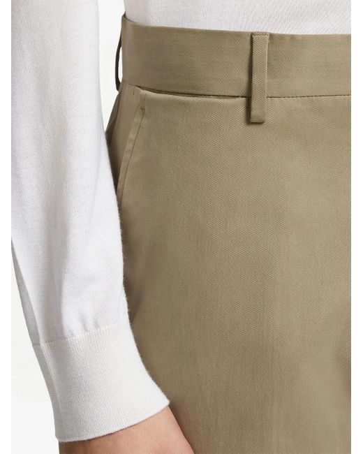 Zegna Natural Tailored Cotton Trousers for men