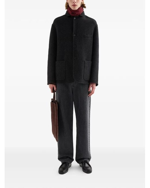 Jil Sander Black Chevron-Pattern Jacket for men