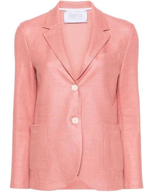 Harris Wharf London Pink Knitted Single-breasted Blazer