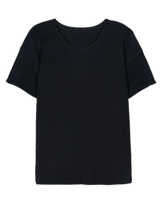 Issey Miyake Black Pleated Short-sleeve T-shirt for men