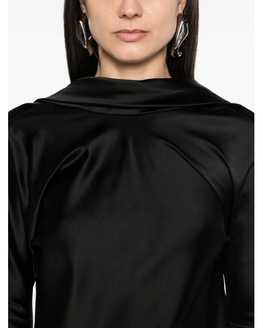 Sportmax Abazio サテン マキシドレス Black