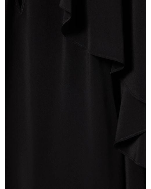 LaDoubleJ Black Ruffled Silk Blouse