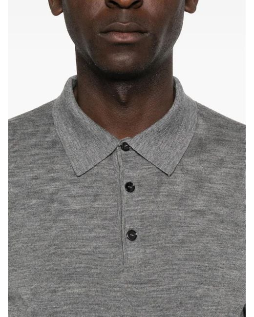 Jeordie's Gray Long Sleeve Polo Shirt for men
