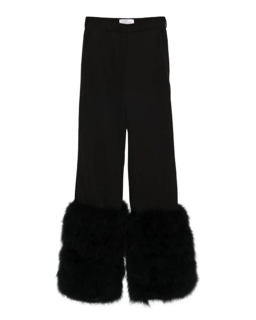 GIUSEPPE DI MORABITO Black Feather-Trim Trousers