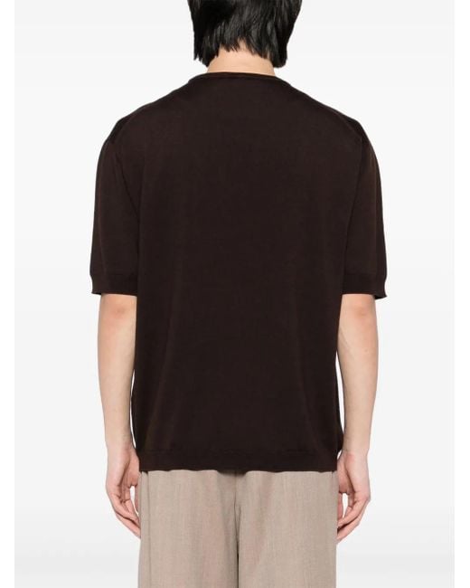 Lardini Black Knitted T-Shirt for men