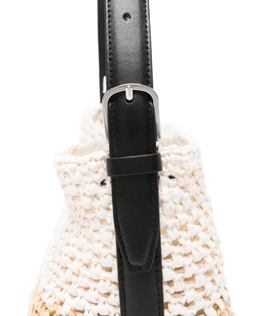 Totême White Small Belt-Strap Tote Bag