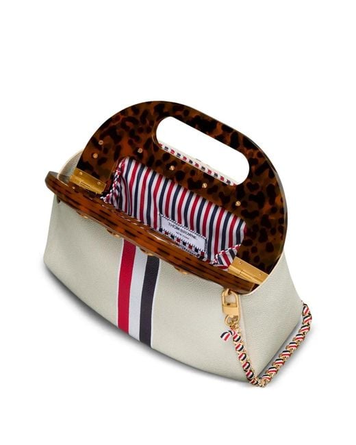 Thom Browne Multicolor Sac Porté Épaule En Cuir À Détails Rayés