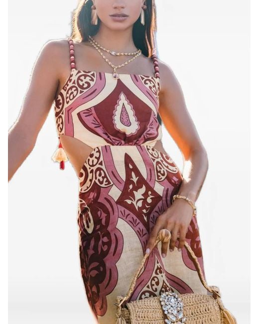 Johanna Ortiz Red Counter Rythym Dress