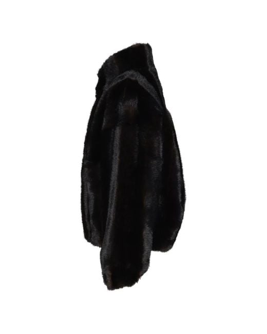 Apparis Black Iris Cropped Bomber Jacket