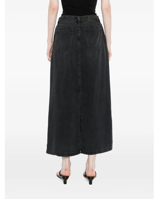 JNBY Black A-Line Maxi Denim Skirt