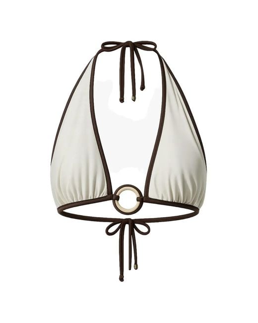 Baobab White Helena Ring-Detail Bikini Top