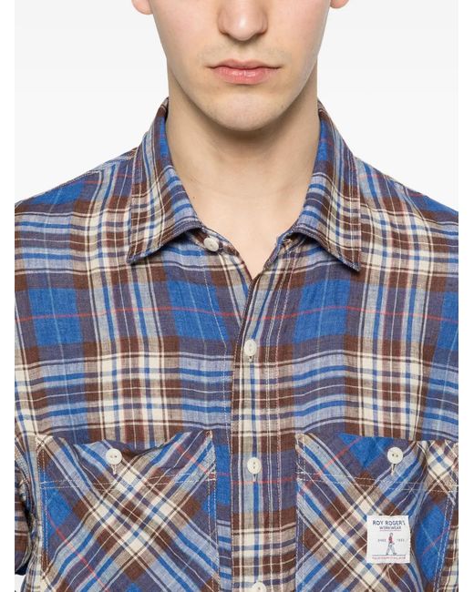 Roy Rogers Blue Check Patch-Pocket Shirt for men