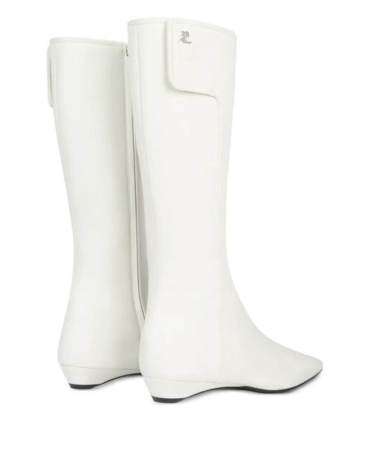 Courreges White Logo-Detail Flat Boots