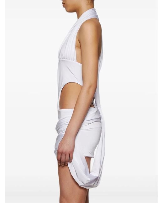 DI PETSA White Draped Mini Dress