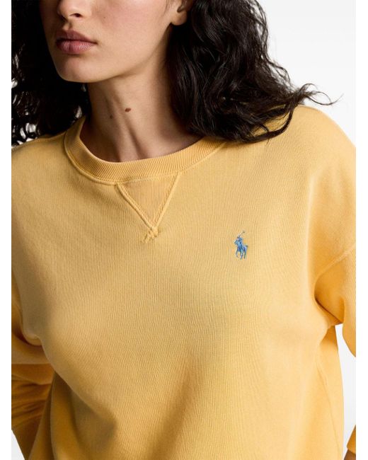 Polo Ralph Lauren Yellow Polo Pony-embroidered Cotton Sweatshirt