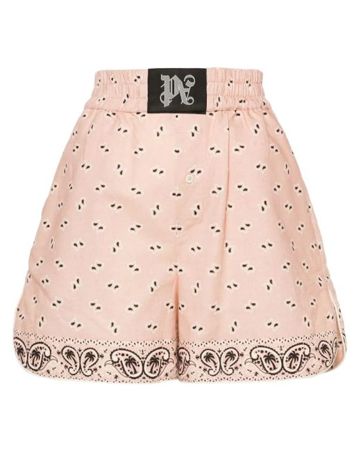 Palm Angels Pink Paisley-Print Boxers Shorts