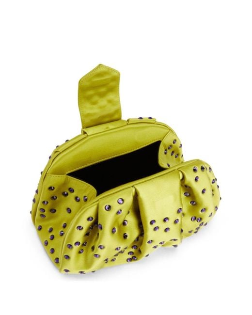 Giuseppe Zanotti Yellow Amande Precious Draped Clutch Bag
