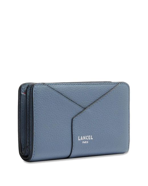 Lancel Blue Enveloppe Rectangular Zip Wallet