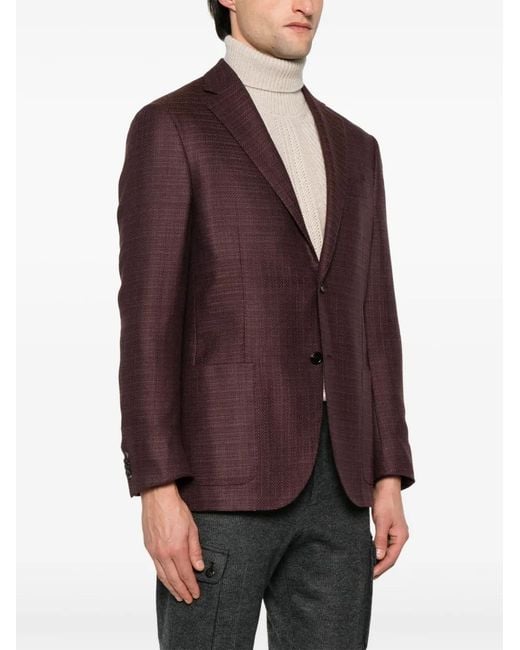 Corneliani Purple Single-Breasted Blazer for men