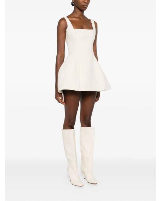 Vestiaire d'un Oiseau Libre White Square-Neck Flared Mini Dress