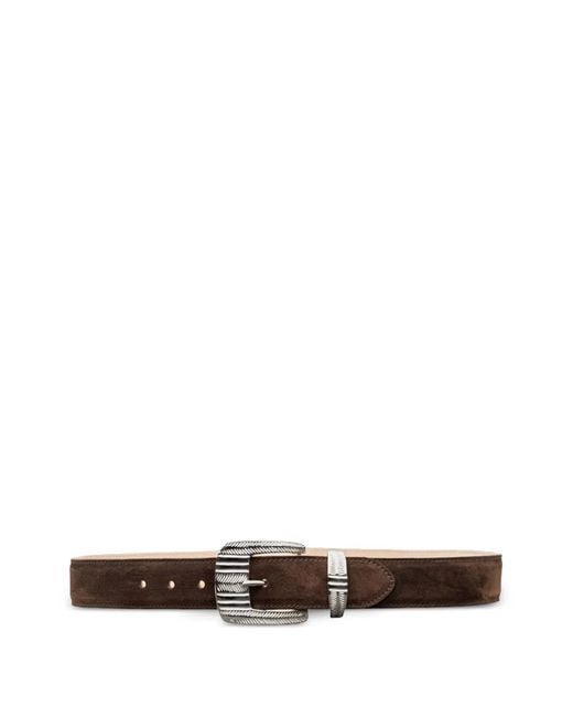 L'Agence White Aya Suede Belt