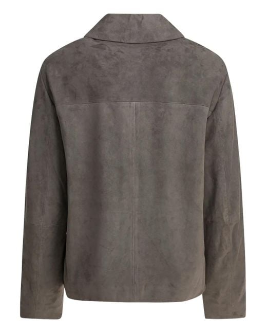 Max Mara Black Button-Fastening Suede Jacket