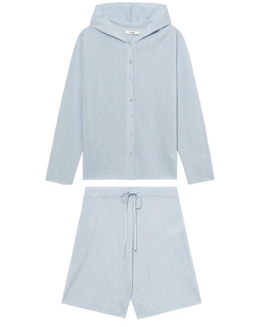 B+ AB Ribgebreide Loungekleding in het Blue