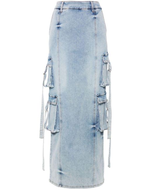 retroféte Blue Cerise Denim Skirt