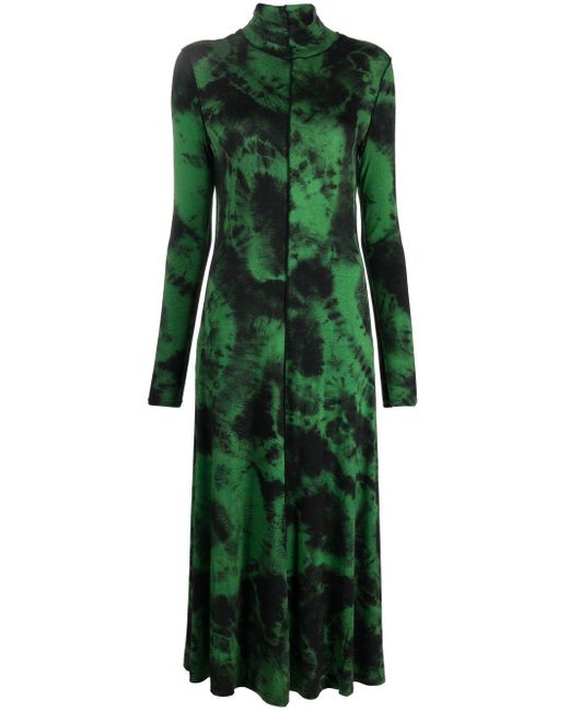 Proenza Schouler Green Tie-dye Print Midi Dress