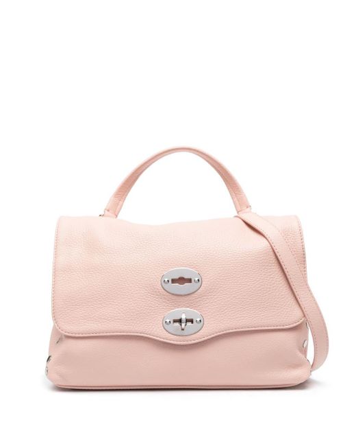 Zanellato Pink Stud-detail Leather Shoulder Bag