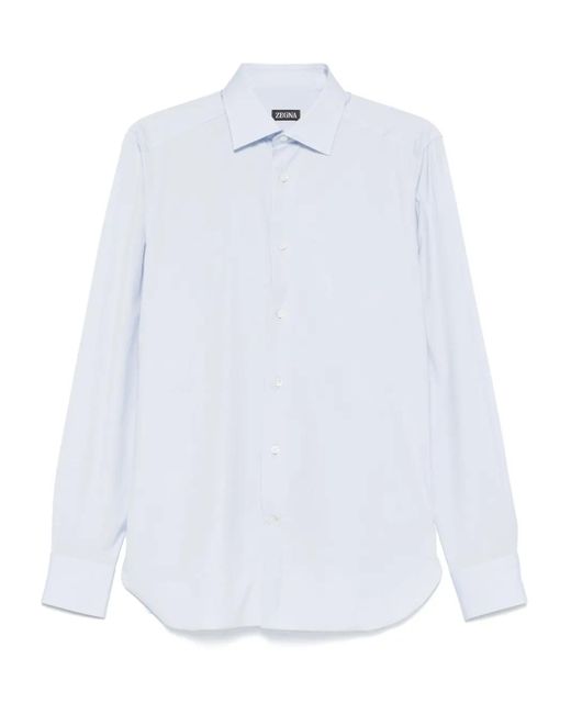 メンズ Zegna ポプリン シャツ White