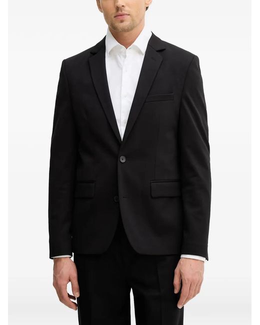 Lindbergh Black Notched-Lapel Suit for men