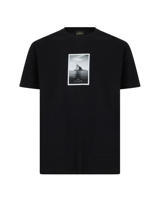 Paul & Shark Black Graphic-Print T-Shirt for men