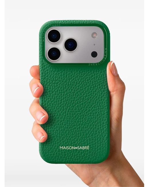 Maison De Sabre Green Leather Iphone 17 Pro Case
