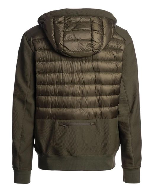 Parajumpers Green Logo-Patch Hooded Jacket for men