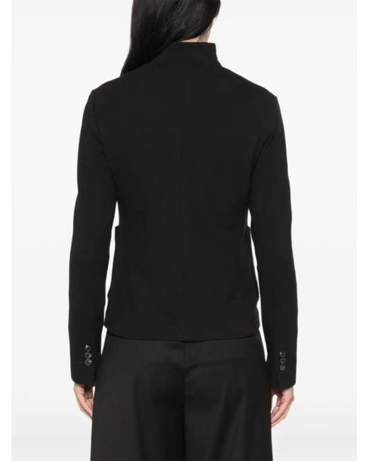 Circolo 1901 Black High-Neck Patch-Pocket Jacket