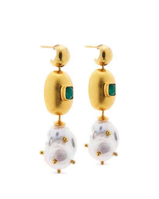 FENOMENA Metallic Tokyo Pearl Earrings
