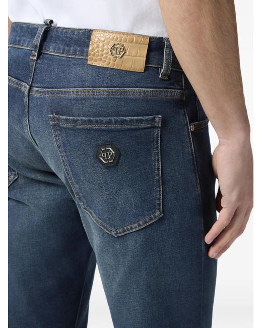 Philipp Plein Blue Super Straight Jeans for men