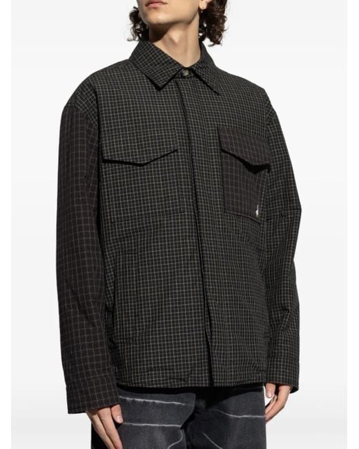 Moschino Black Checked Shirt Jacket for men