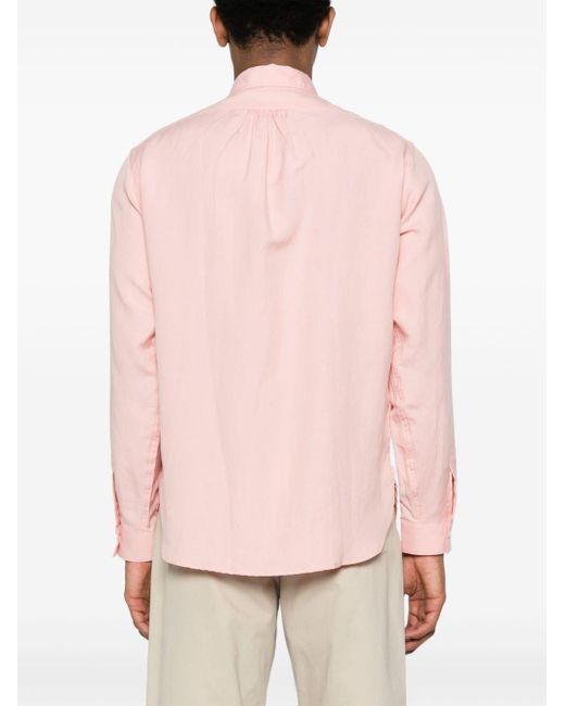 Chemise à logo brodé Ralph Lauren Purple Label pour homme en coloris Pink