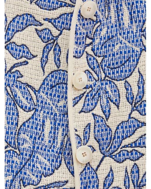 La Petite Francaise Blue Gamin Floral Print Waistcoat