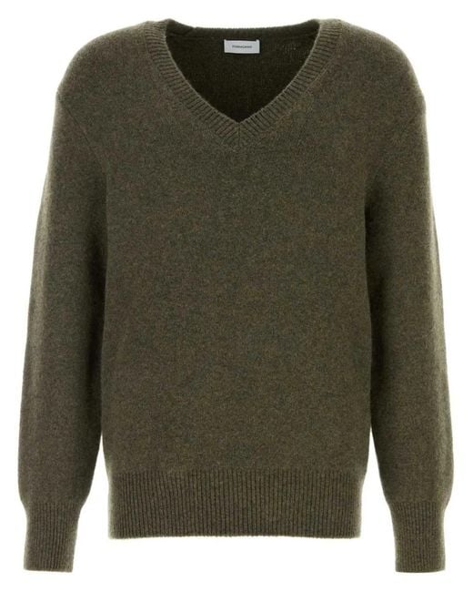 Pull À Col V Ferragamo pour homme en coloris Green