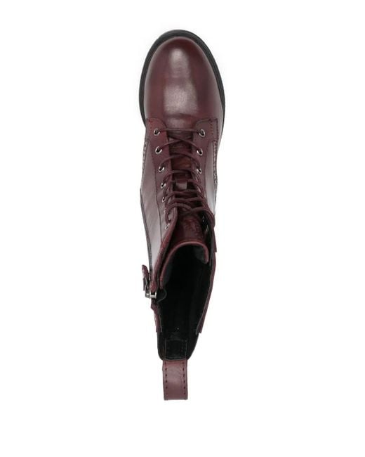 Geox Purple Bleyze Leather Ankle Boots