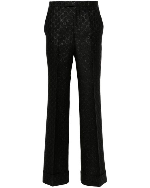 Pantalon de tailleur à motif monogrammé Gucci en coloris Black