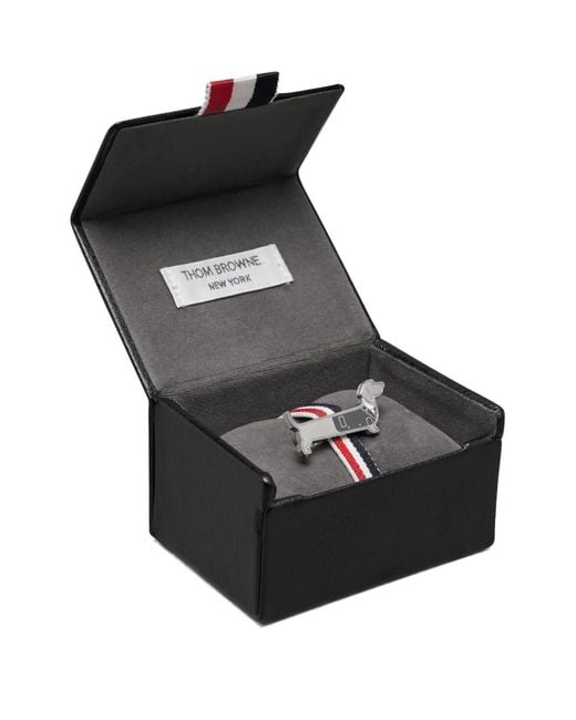 Thom Browne White Sterling Limousine Hector Suit Tie Bar for men