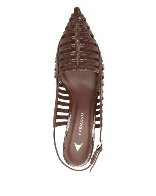 Carrano Brown 70Mm Leather Slingback Pumps