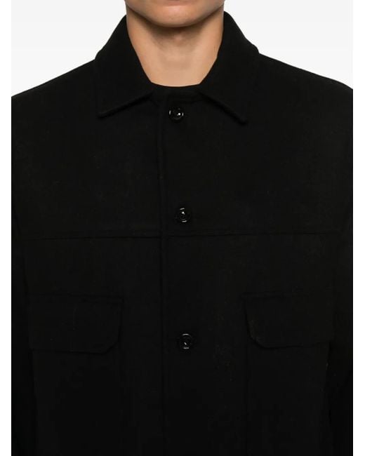 NEW YORK RESIDENT Black Collared Overshirt for men