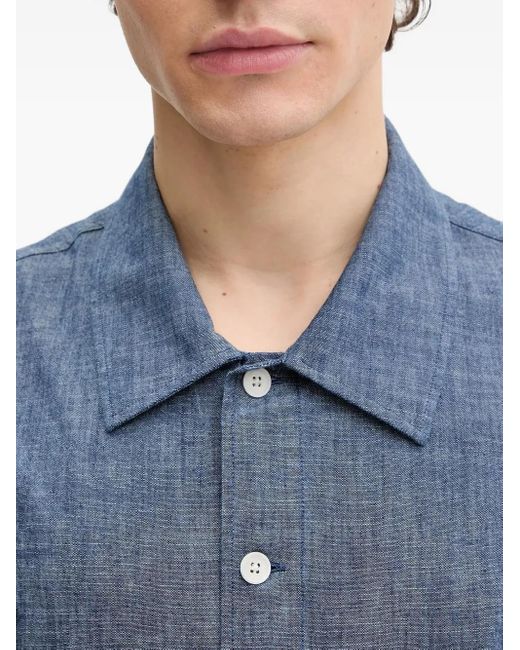 Camicia A Maniche Corte Con Taschino di sunflower in Blue da Uomo